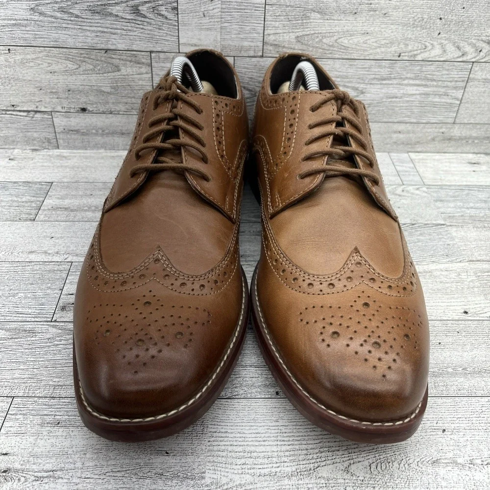 Rockport Style Purpose‎ Wingtip Brown Leather Oxford Dress Shoes Men Size 10M